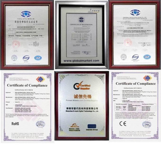 certifications de PC de comprimé